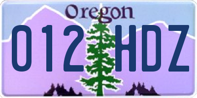 OR license plate 012HDZ