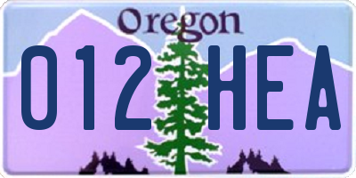OR license plate 012HEA