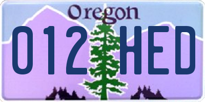 OR license plate 012HED