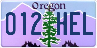 OR license plate 012HEL
