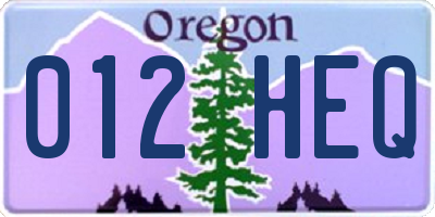 OR license plate 012HEQ