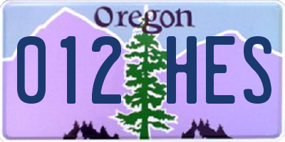 OR license plate 012HES