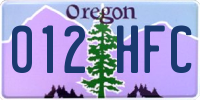 OR license plate 012HFC