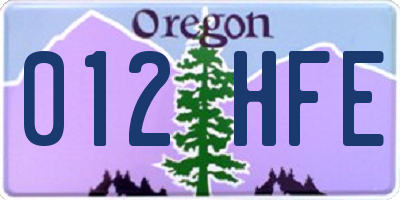OR license plate 012HFE