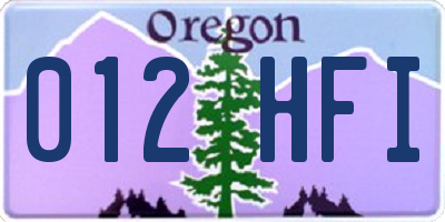 OR license plate 012HFI