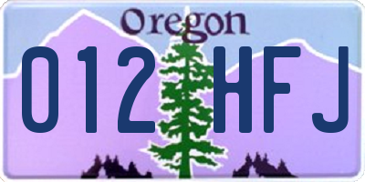 OR license plate 012HFJ