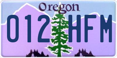 OR license plate 012HFM