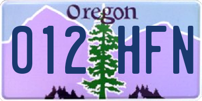 OR license plate 012HFN