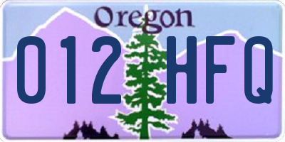 OR license plate 012HFQ