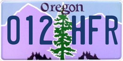 OR license plate 012HFR