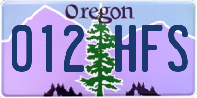 OR license plate 012HFS