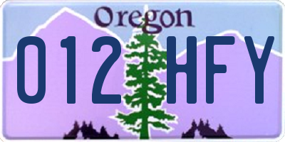 OR license plate 012HFY