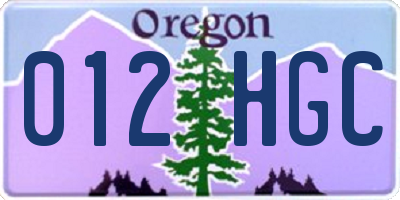 OR license plate 012HGC