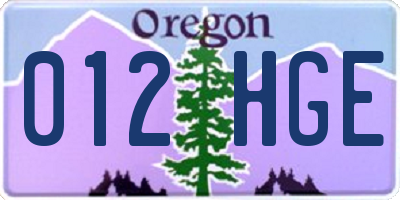 OR license plate 012HGE