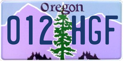 OR license plate 012HGF