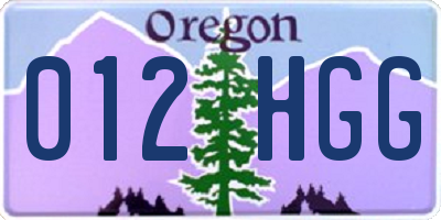 OR license plate 012HGG