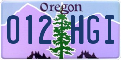 OR license plate 012HGI