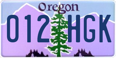 OR license plate 012HGK