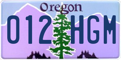 OR license plate 012HGM