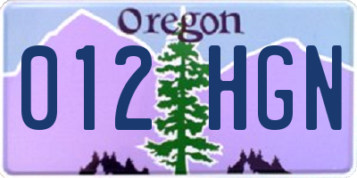 OR license plate 012HGN