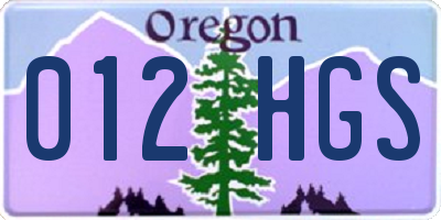 OR license plate 012HGS