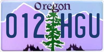OR license plate 012HGU