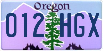 OR license plate 012HGX
