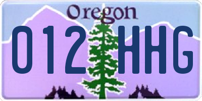 OR license plate 012HHG