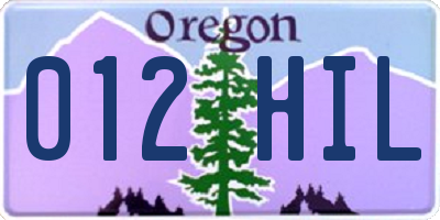 OR license plate 012HIL
