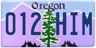 OR license plate 012HIM