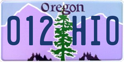 OR license plate 012HIO