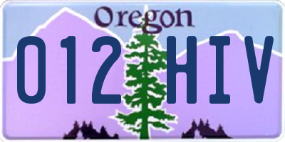 OR license plate 012HIV