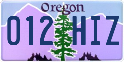 OR license plate 012HIZ