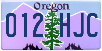 OR license plate 012HJC
