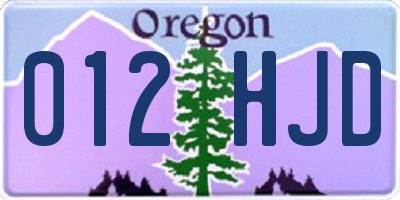 OR license plate 012HJD