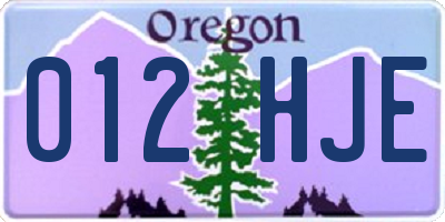 OR license plate 012HJE