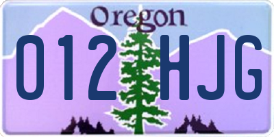 OR license plate 012HJG