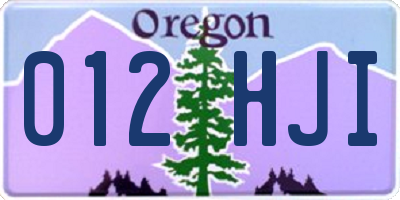 OR license plate 012HJI