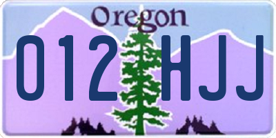 OR license plate 012HJJ