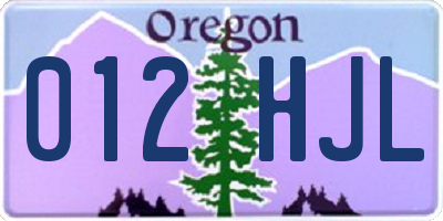 OR license plate 012HJL