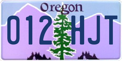 OR license plate 012HJT