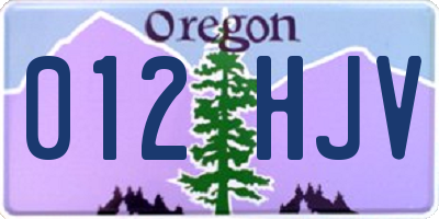 OR license plate 012HJV