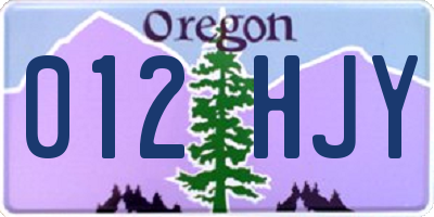 OR license plate 012HJY