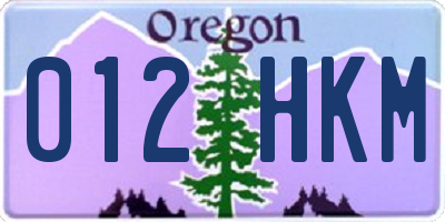OR license plate 012HKM