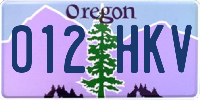 OR license plate 012HKV