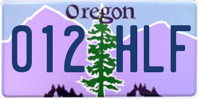 OR license plate 012HLF