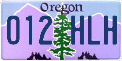 OR license plate 012HLH