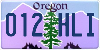 OR license plate 012HLI