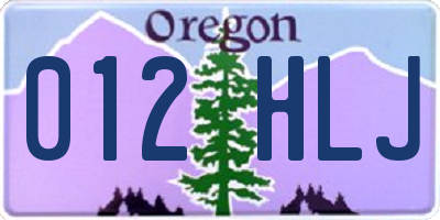 OR license plate 012HLJ