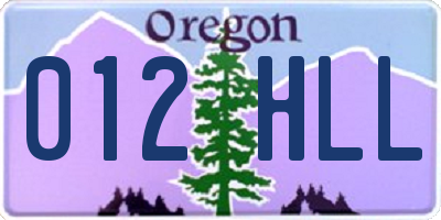 OR license plate 012HLL